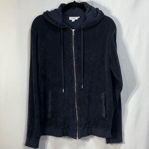 💋 Sunspel Navy Blue terry full zip Hoodie